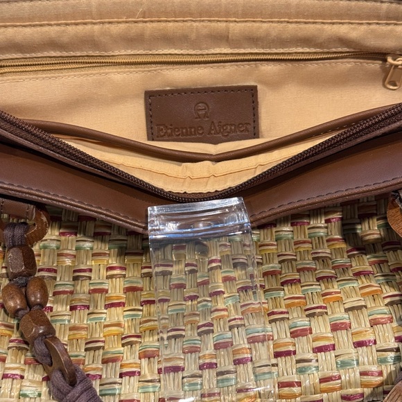 ETIENNE AIGNER Vintage Boho Style Woven Wood Purse | EUC - Picture 4 of 8